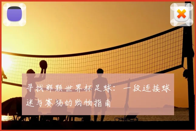 寻找那颗世界杯足球:一段连接球迷与赛场的购物指南
