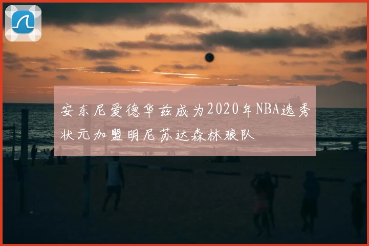 安东尼爱德华兹成为2020年NBA选秀状元加盟明尼苏达森林狼队